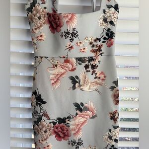 PrettyLittleThing Light Blue Floral Midi Dress.